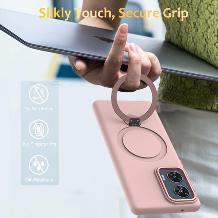 For Motorola Moto G85 / S50 Neo Gen1.5 Pivot Ring Holder TPU Hybrid PC Phone Case