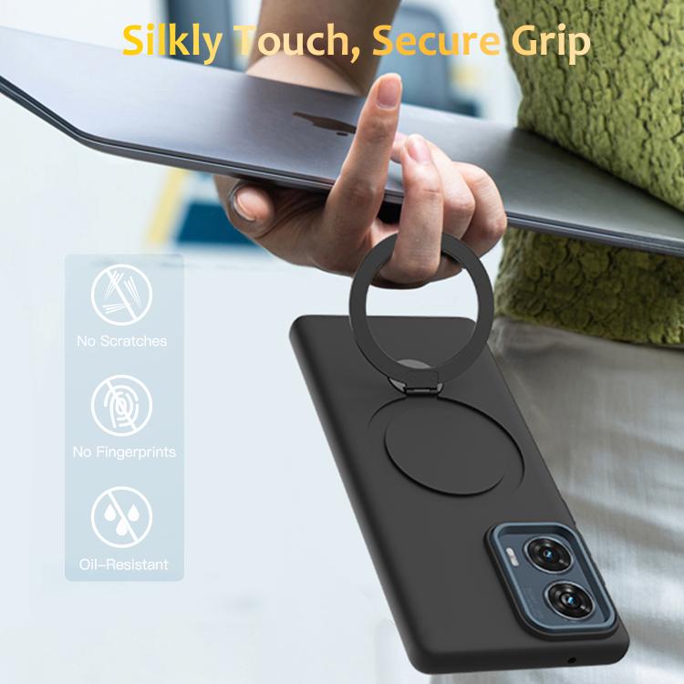 For Motorola Moto G85 / S50 Neo Gen1.5 Pivot Ring Holder TPU Hybrid PC Phone Case