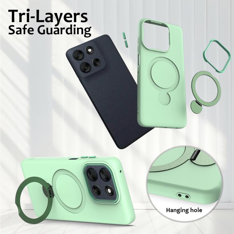 For Motorola Moto G86 Power Gen1.5 Pivot Ring Holder TPU Hybrid PC Phone Case