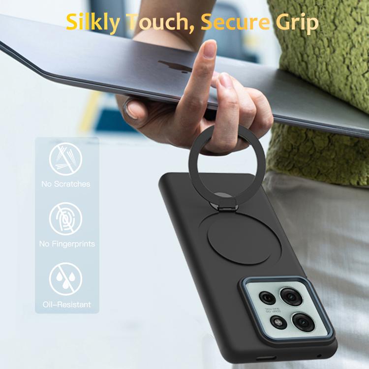 For Motorola Moto G75 5G Gen1.5 Pivot Ring Holder TPU Hybrid PC Phone Case