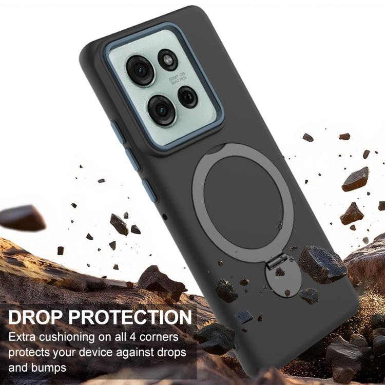 For Motorola Moto G75 5G Gen1.5 Pivot Ring Holder TPU Hybrid PC Phone Case