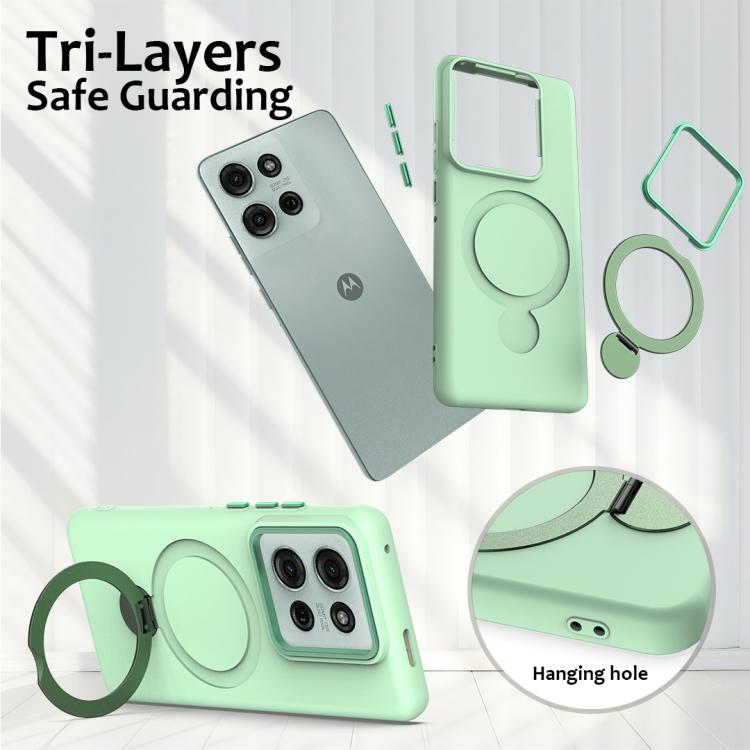 For Motorola Moto G75 5G Gen1.5 Pivot Ring Holder TPU Hybrid PC Phone Case