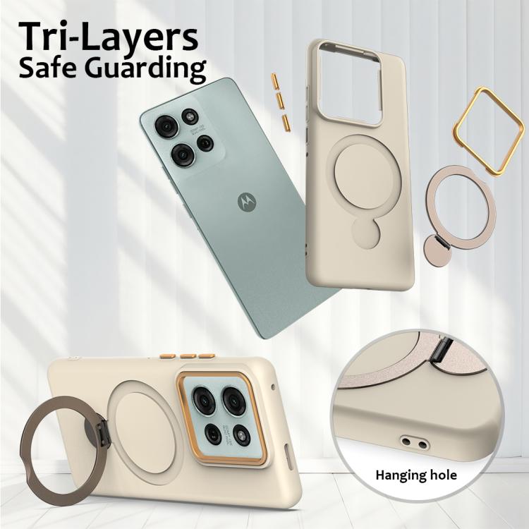 For Motorola Moto G75 5G Gen1.5 Pivot Ring Holder TPU Hybrid PC Phone Case