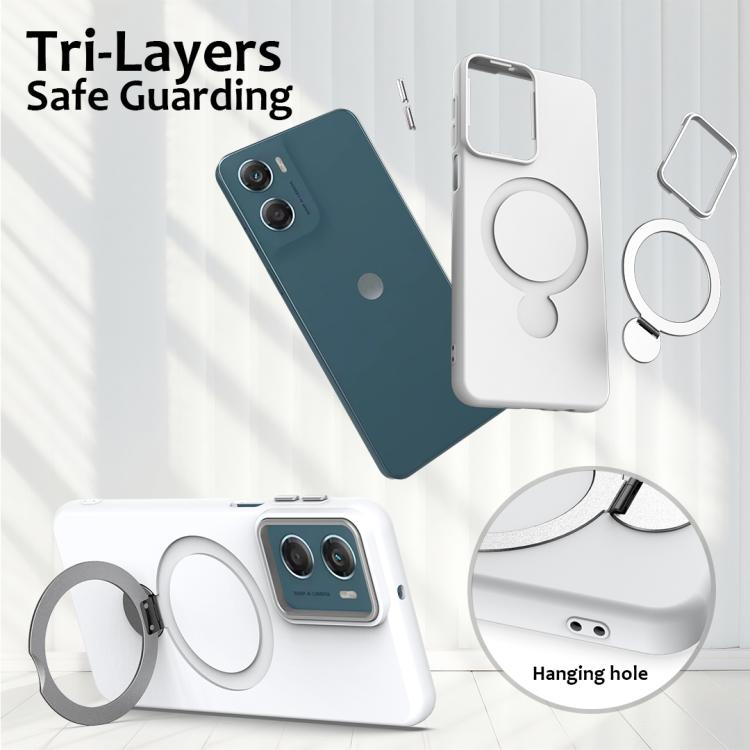 For Motorola Moto G06 / G06 Power 4G Gen1.5 Pivot Ring Holder TPU Hybrid PC Phone Case