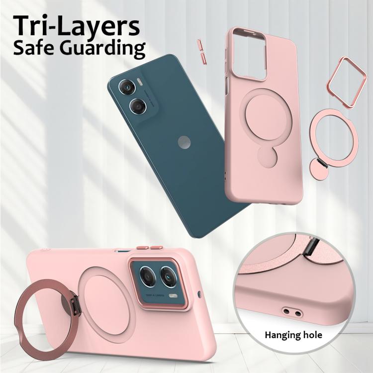 For Motorola Moto G06 / G06 Power 4G Gen1.5 Pivot Ring Holder TPU Hybrid PC Phone Case