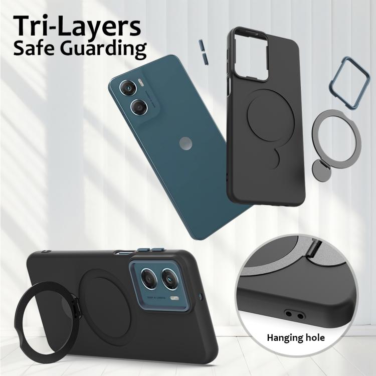 For Motorola Moto G06 / G06 Power 4G Gen1.5 Pivot Ring Holder TPU Hybrid PC Phone Case