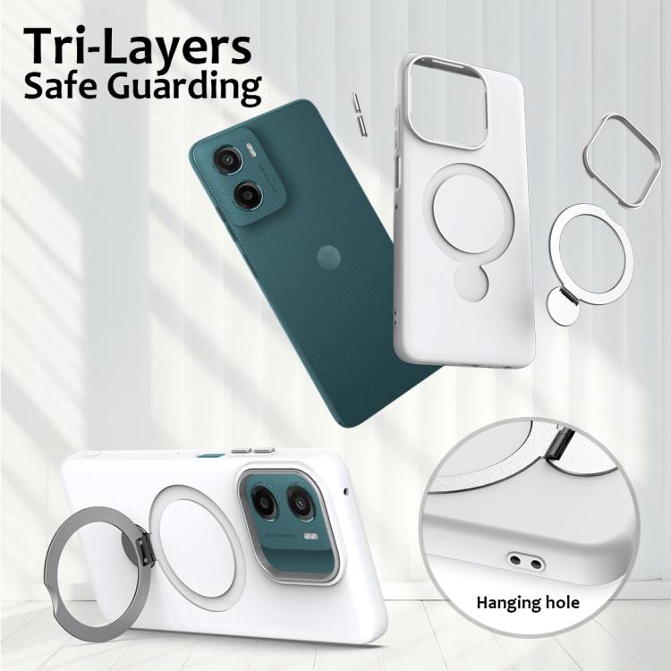 For Motorola Moto G05 / E15 4G Gen1.5 Pivot Ring Holder TPU Hybrid PC Phone Case