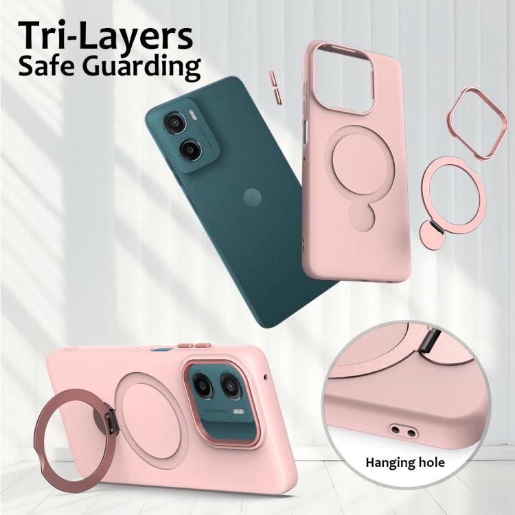 For Motorola Moto G05 / E15 4G Gen1.5 Pivot Ring Holder TPU Hybrid PC Phone Case