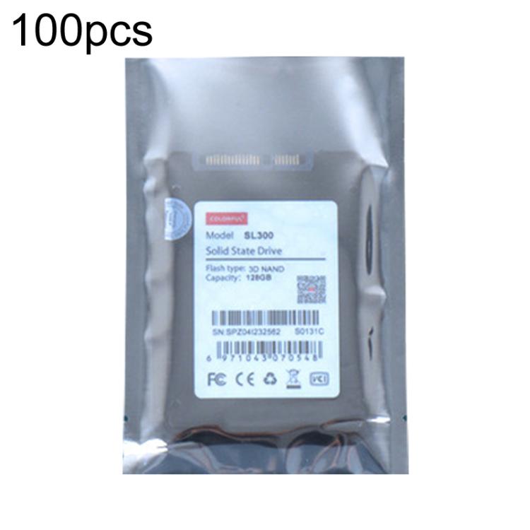100pcs / Pack 10x15cm 15-wire Anti-static Shielding Open-Top Bag Hard Disk Insulation Bag - Grey