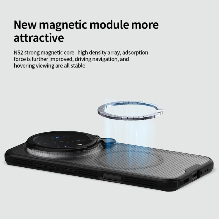 For Honor Magic8 Pro NILLKIN CamShield Prop MagSafe Magnetic Translucent PC Phone Case - Black
