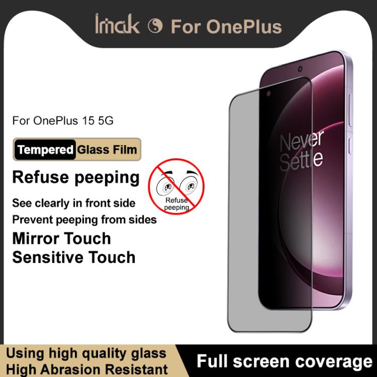 For OnePlus 15 imak HD Full Screen Privacy Tempered Glass Protective Film