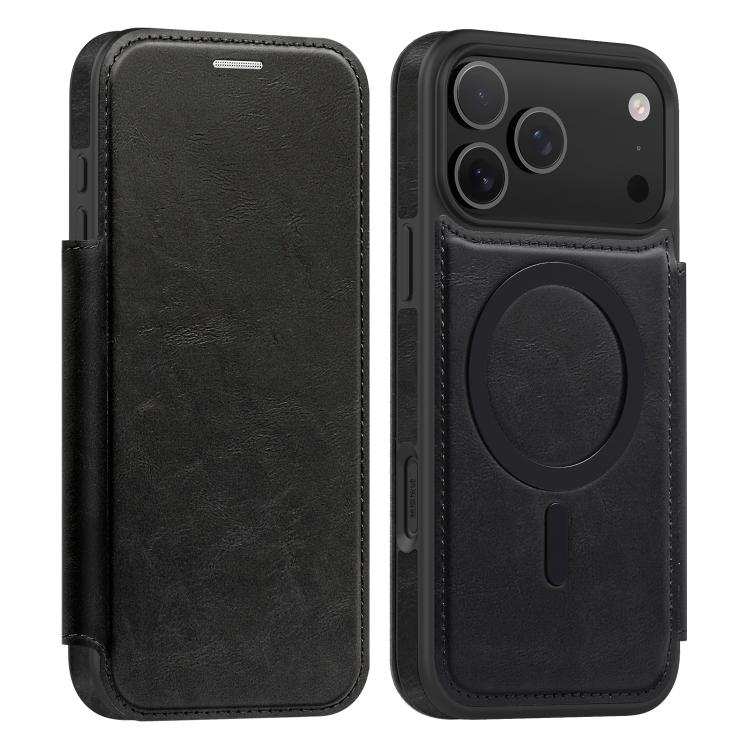 For iPhone 17 Pro Max Linton MagSafe Leather Phone Case