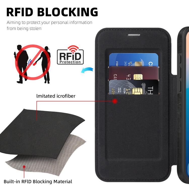 For iPhone 17 Pro Max Linton MagSafe Leather Phone Case