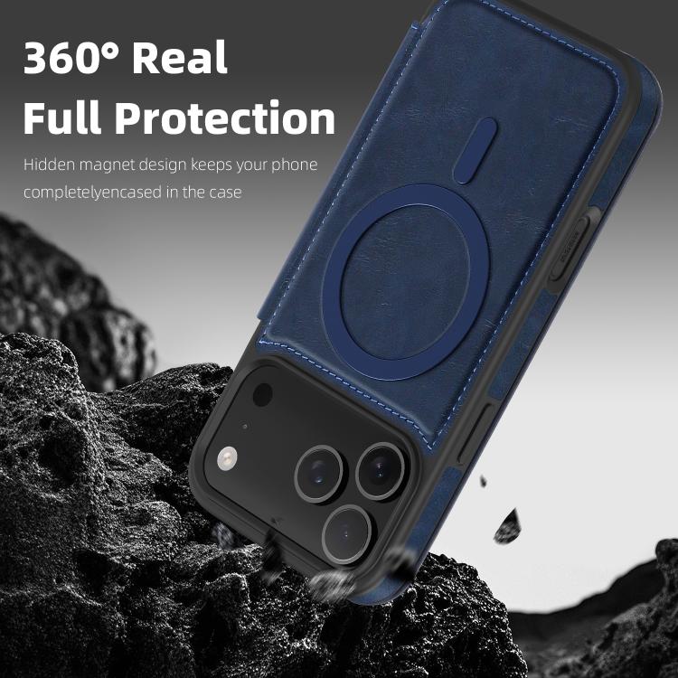 For iPhone 17 Pro Max Linton MagSafe Leather Phone Case