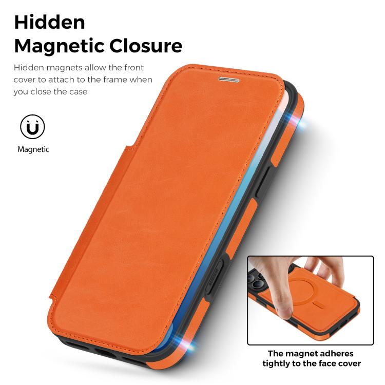 For iPhone 17 Pro Max Linton MagSafe Leather Phone Case