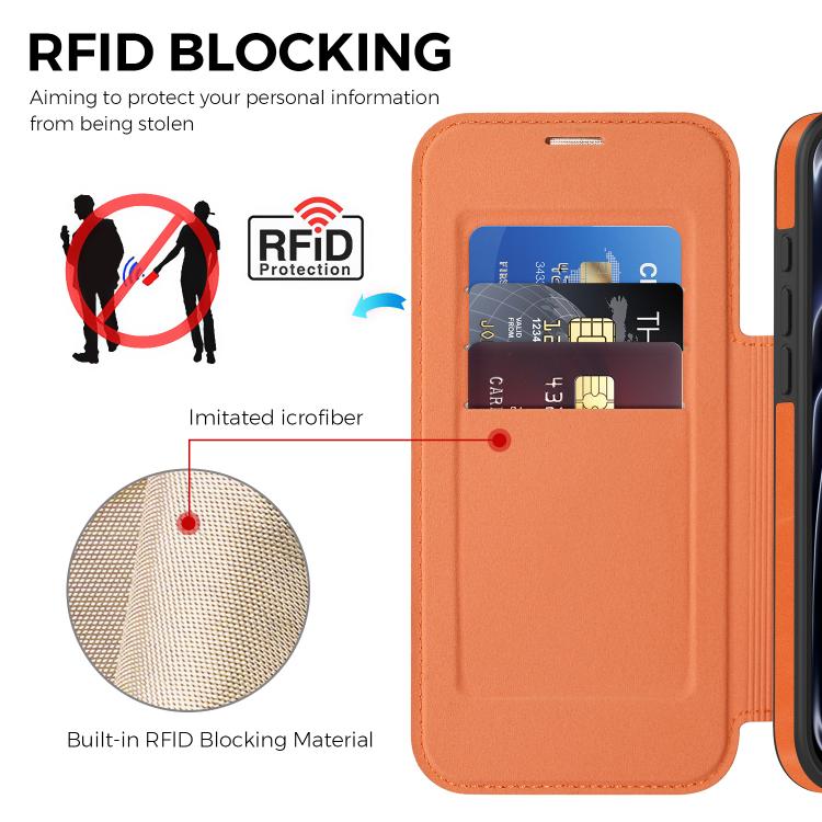 For iPhone 17 Pro Max Linton MagSafe Leather Phone Case