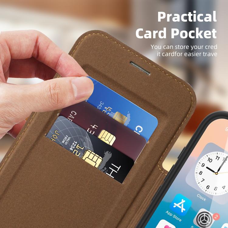 For iPhone 17 Pro Max Linton MagSafe Leather Phone Case