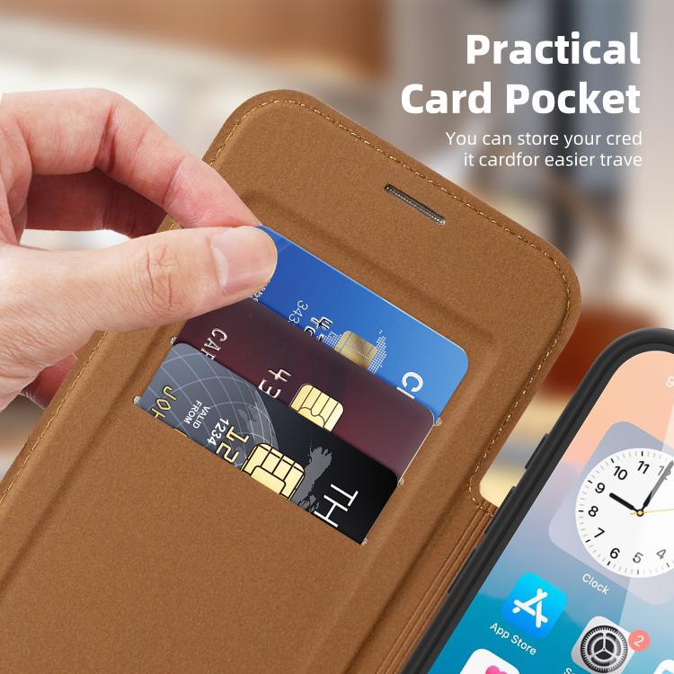 For iPhone 17 Pro Max Linton MagSafe Leather Phone Case