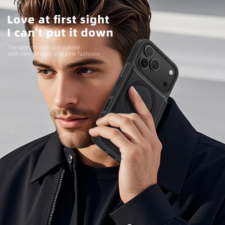 For iPhone 17 Pro Linton MagSafe Leather Phone Case
