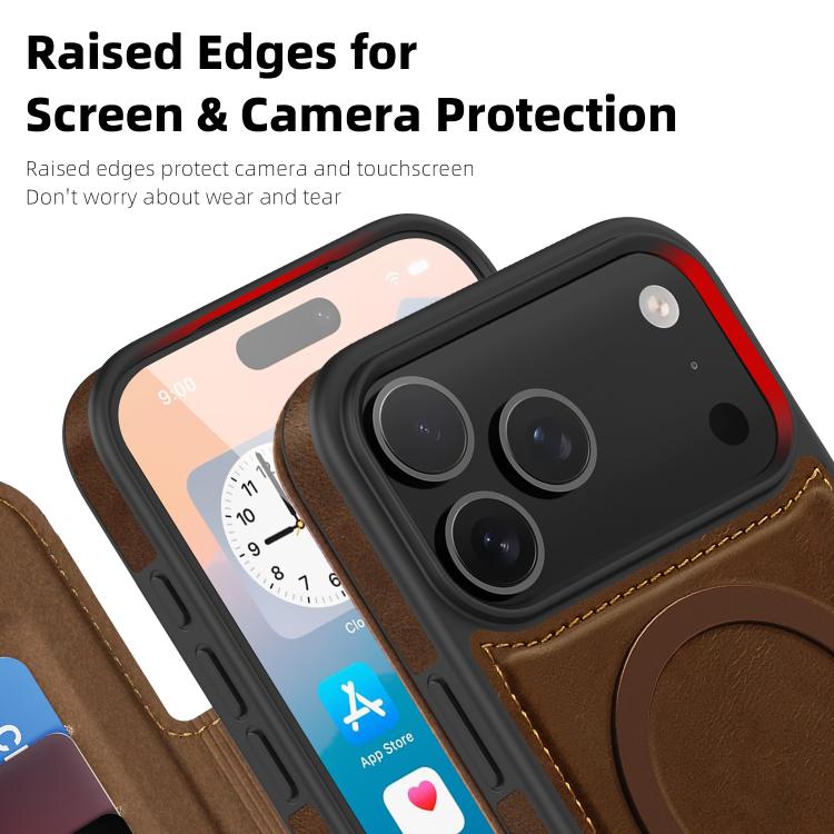 For iPhone 17 Pro Linton MagSafe Leather Phone Case