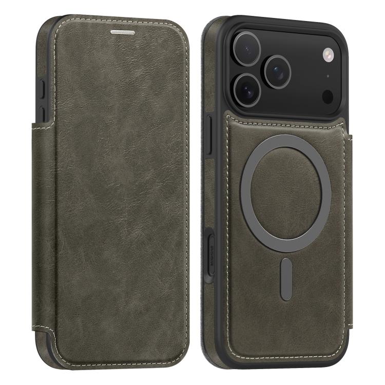 For iPhone 17 Pro Linton MagSafe Leather Phone Case