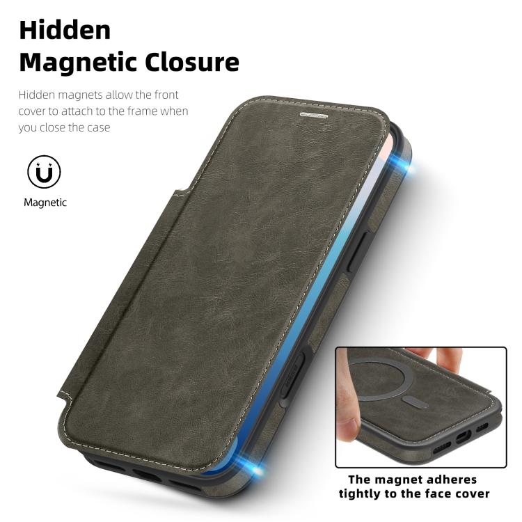 For iPhone 17 Pro Linton MagSafe Leather Phone Case