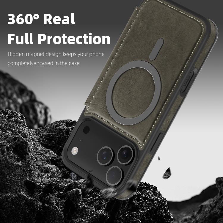 For iPhone 17 Pro Linton MagSafe Leather Phone Case
