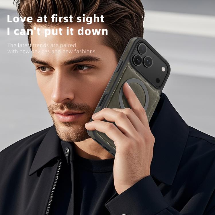 For iPhone 17 Pro Linton MagSafe Leather Phone Case