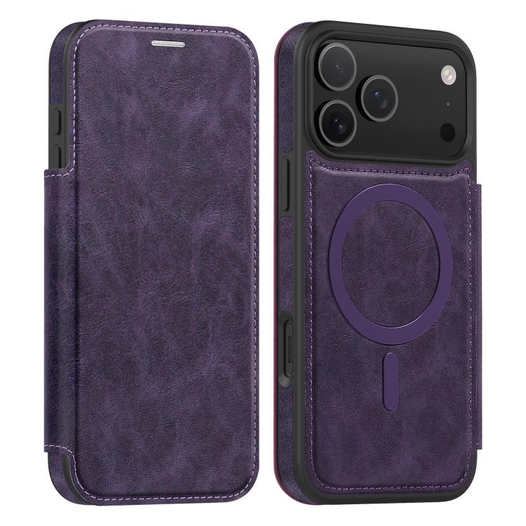 For iPhone 17 Pro Linton MagSafe Leather Phone Case