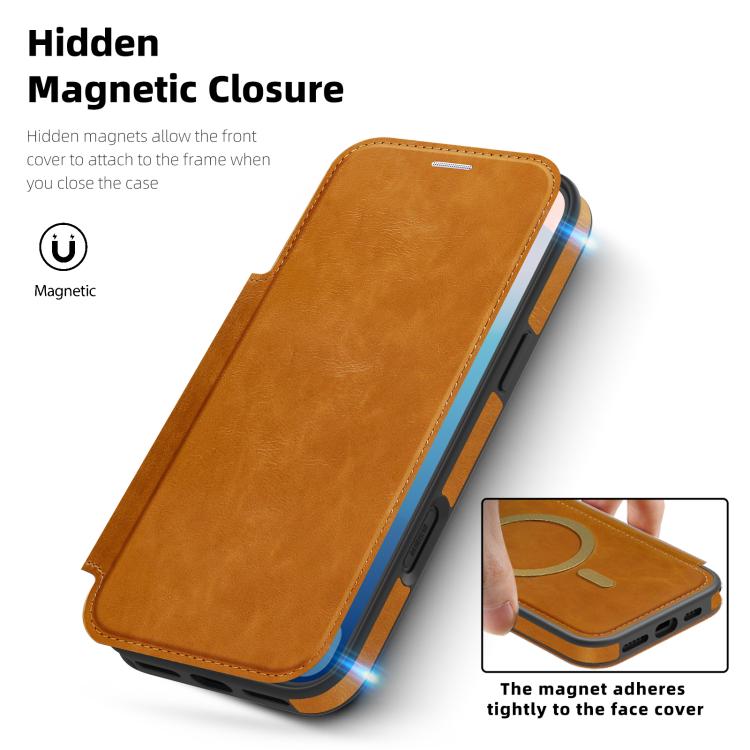 For iPhone 17 Pro Linton MagSafe Leather Phone Case