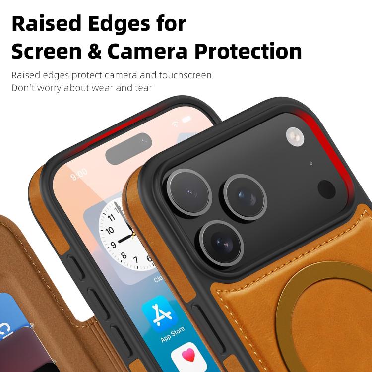 For iPhone 17 Pro Linton MagSafe Leather Phone Case