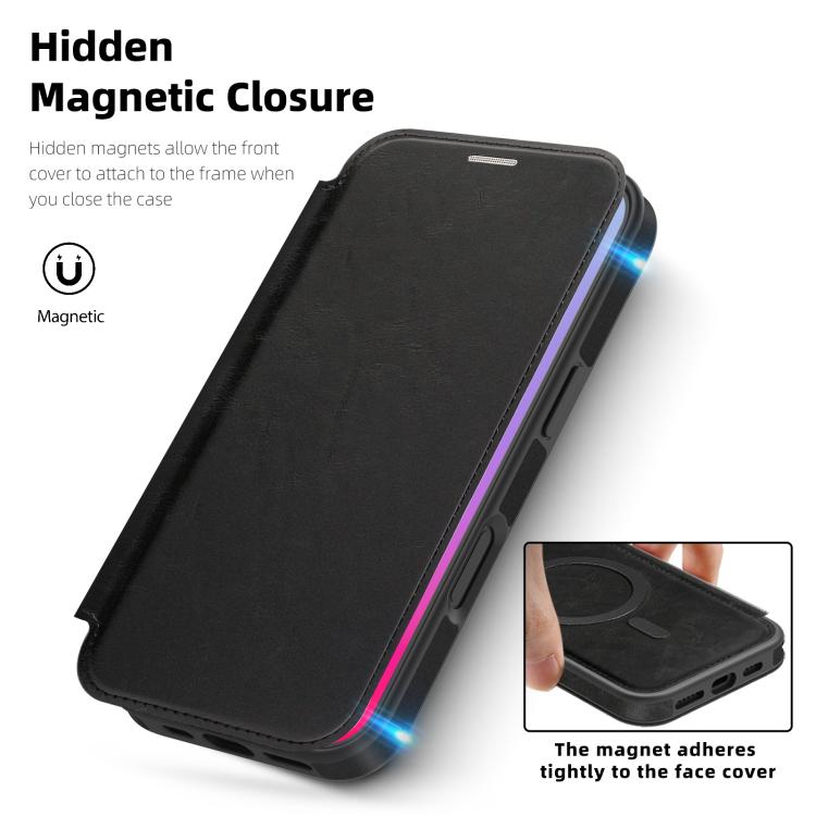 For iPhone 17 Linton MagSafe Leather Phone Case