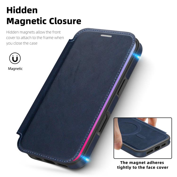 For iPhone 17 Linton MagSafe Leather Phone Case