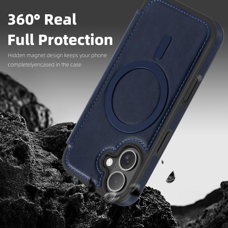 For iPhone 17 Linton MagSafe Leather Phone Case