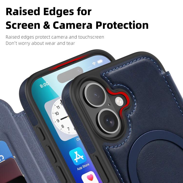 For iPhone 17 Linton MagSafe Leather Phone Case