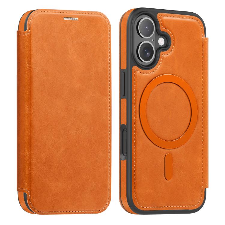 For iPhone 17 Linton MagSafe Leather Phone Case