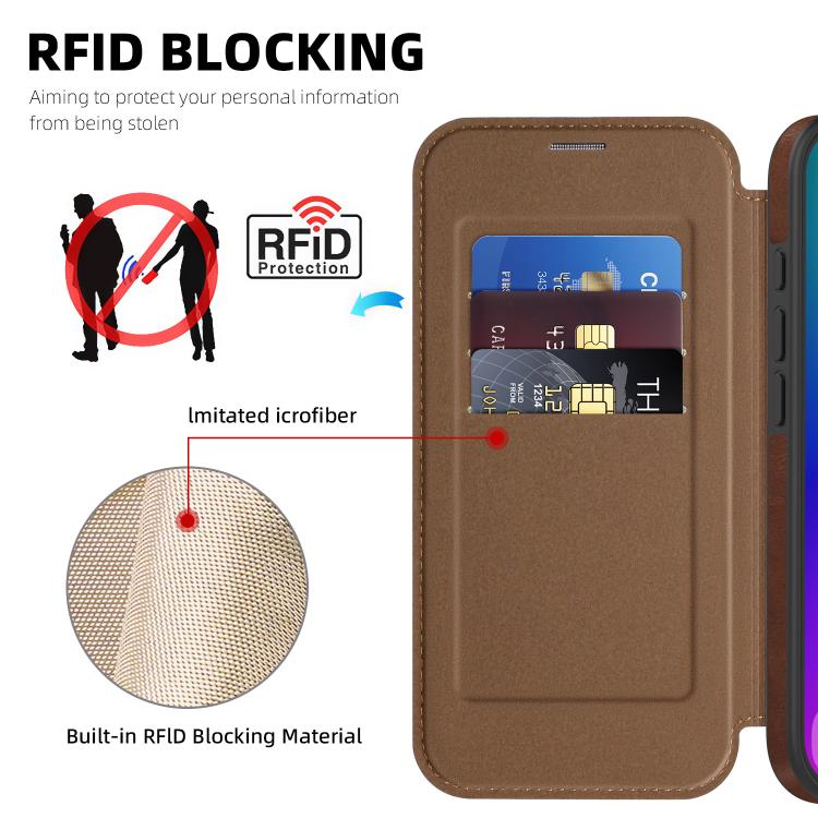 For iPhone 17 Linton MagSafe Leather Phone Case
