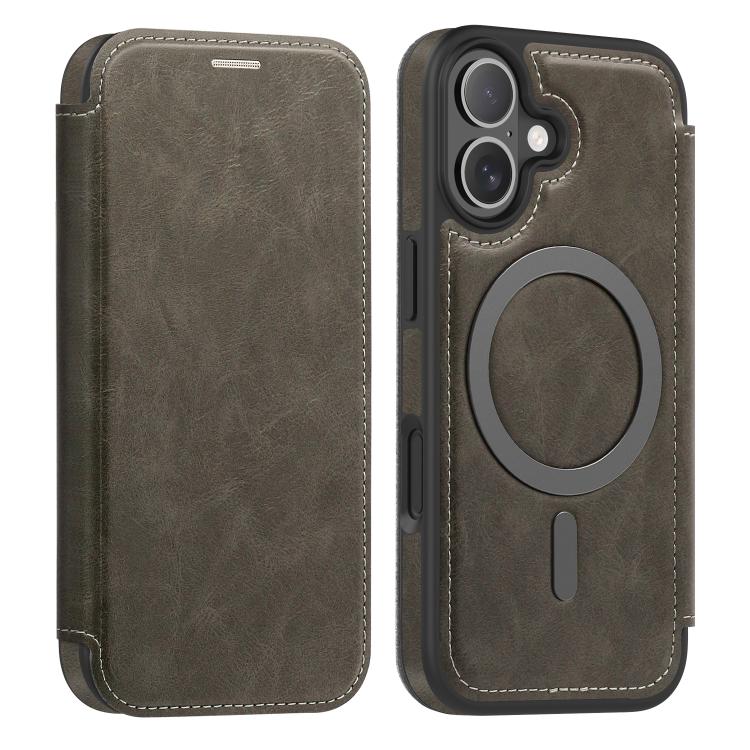 For iPhone 17 Linton MagSafe Leather Phone Case