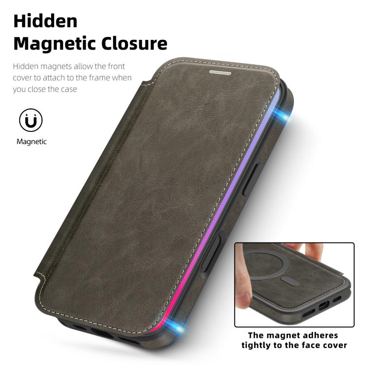 For iPhone 17 Linton MagSafe Leather Phone Case