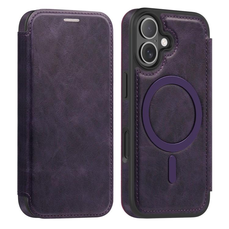 For iPhone 17 Linton MagSafe Leather Phone Case