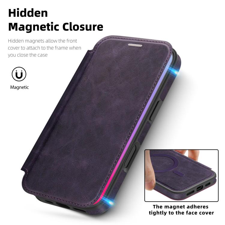 For iPhone 17 Linton MagSafe Leather Phone Case