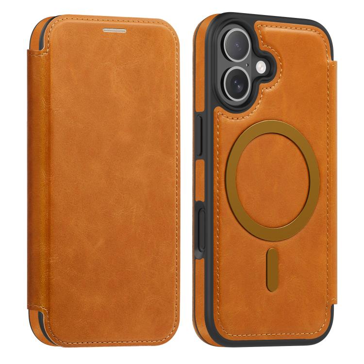 For iPhone 17 Linton MagSafe Leather Phone Case