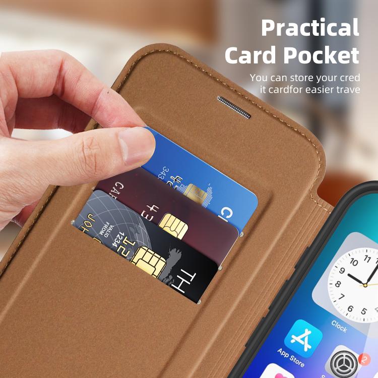 For iPhone 17 Linton MagSafe Leather Phone Case