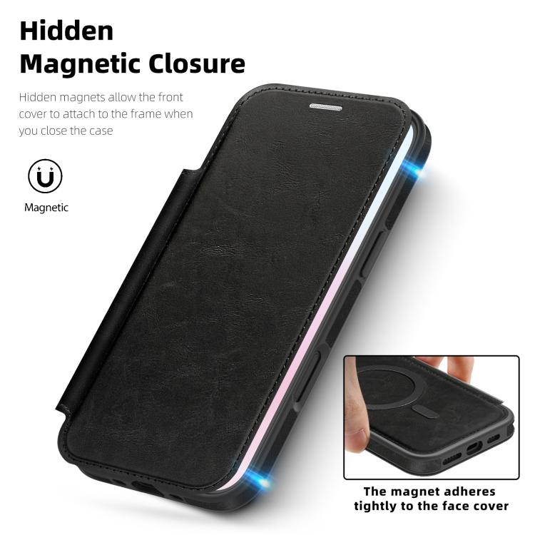 For iPhone Air Linton MagSafe Leather Phone Case