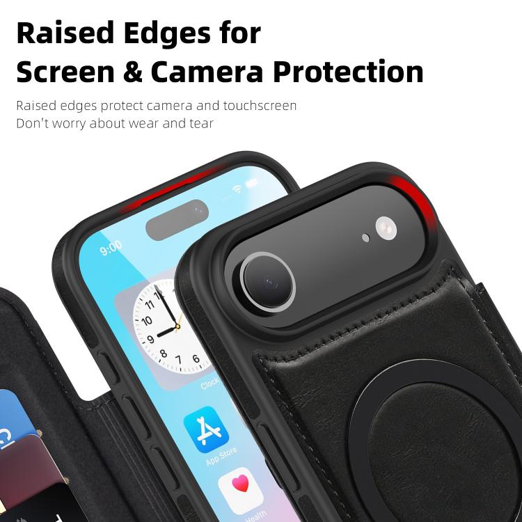 For iPhone Air Linton MagSafe Leather Phone Case