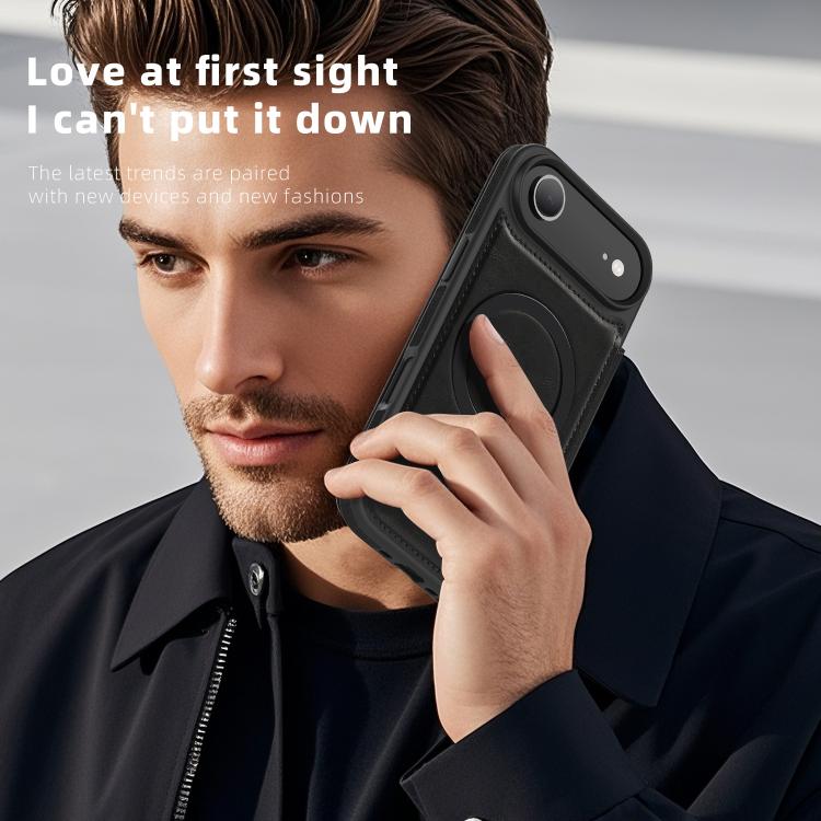 For iPhone Air Linton MagSafe Leather Phone Case