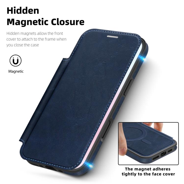 For iPhone Air Linton MagSafe Leather Phone Case