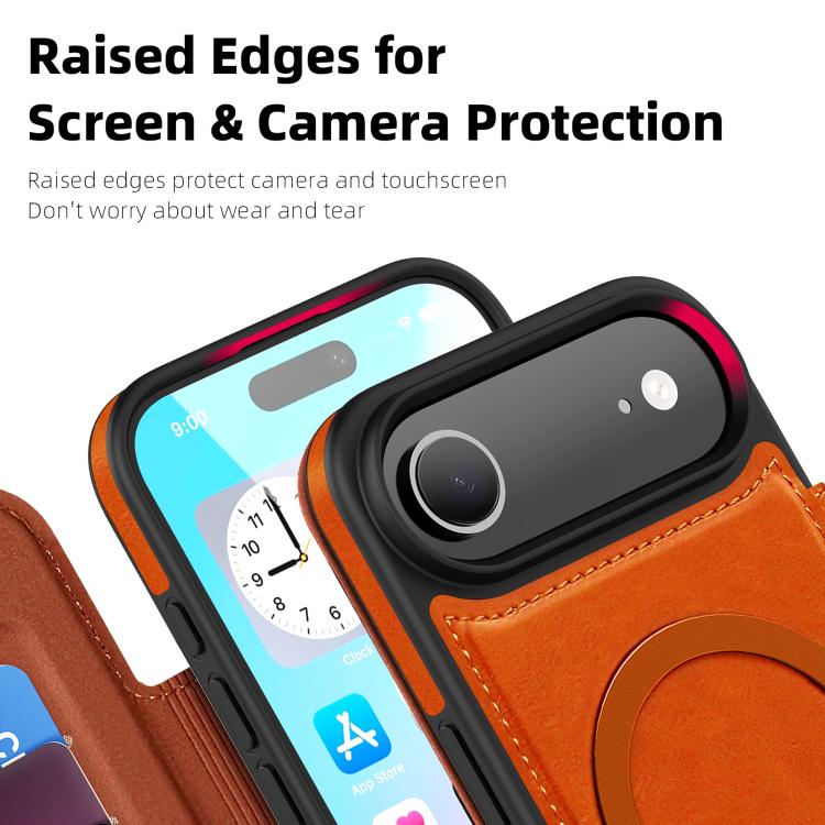 For iPhone Air Linton MagSafe Leather Phone Case
