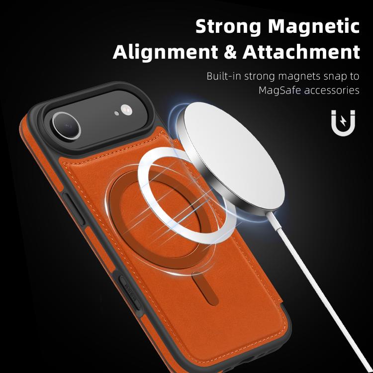 For iPhone Air Linton MagSafe Leather Phone Case