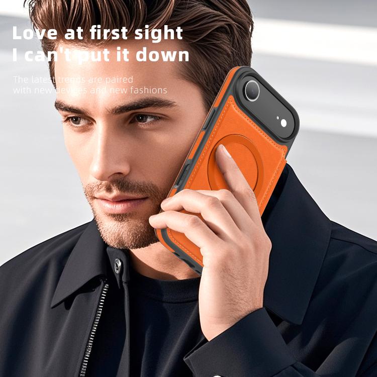For iPhone Air Linton MagSafe Leather Phone Case